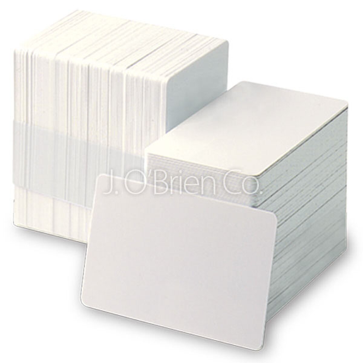 stacks of blank white ID cards